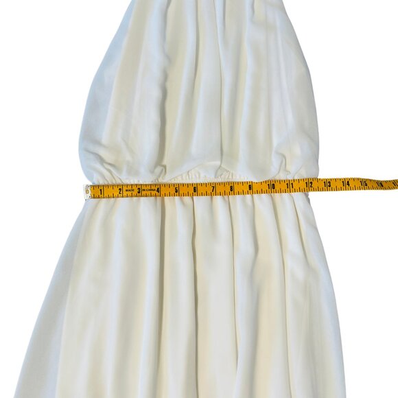 DNA Couture Blouson Dress Womens Size M Creamy White Light Sheer Fairy Feminine - Picture 10 of 11